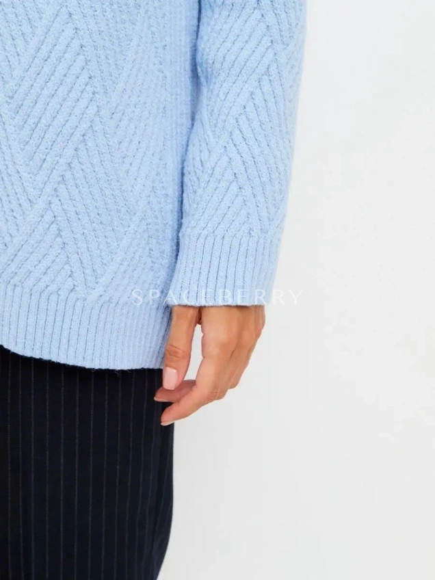 Женский вязаный свитер оверсайз, джемпер